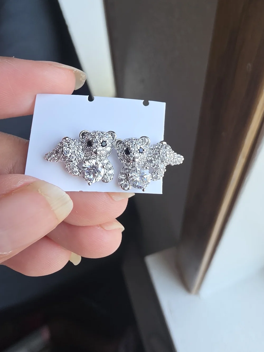 Aretes De Oso Oro Laminado Silver